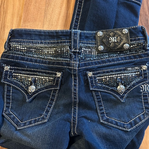 Miss Me Jeans Women’s Size 27 Signature Rise Skinny Dark Wash Bling Pocket - Picture 3 of 10